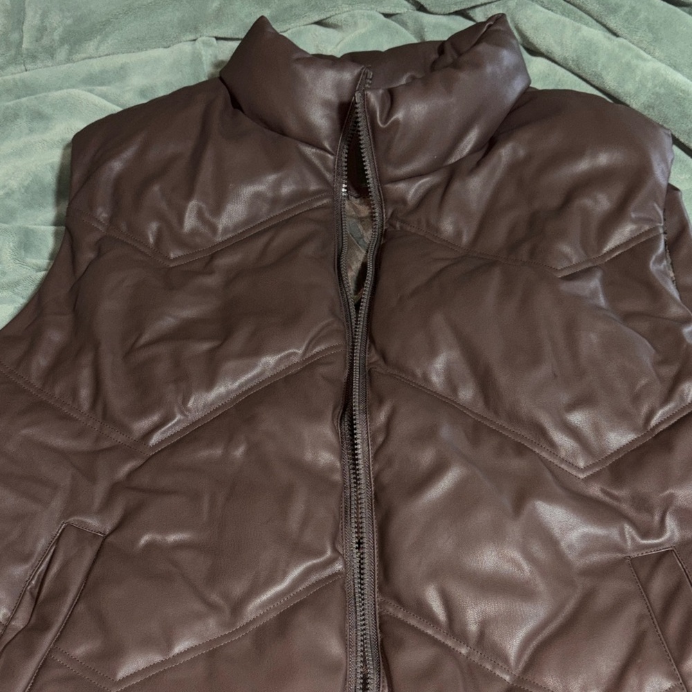 Elegant Brown Puffer Vest